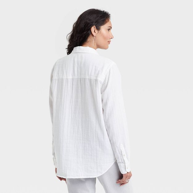 Women's Long Sleeve Relaxed Fit Gauze Button-Down Shirt - Universal Thread™ | Target