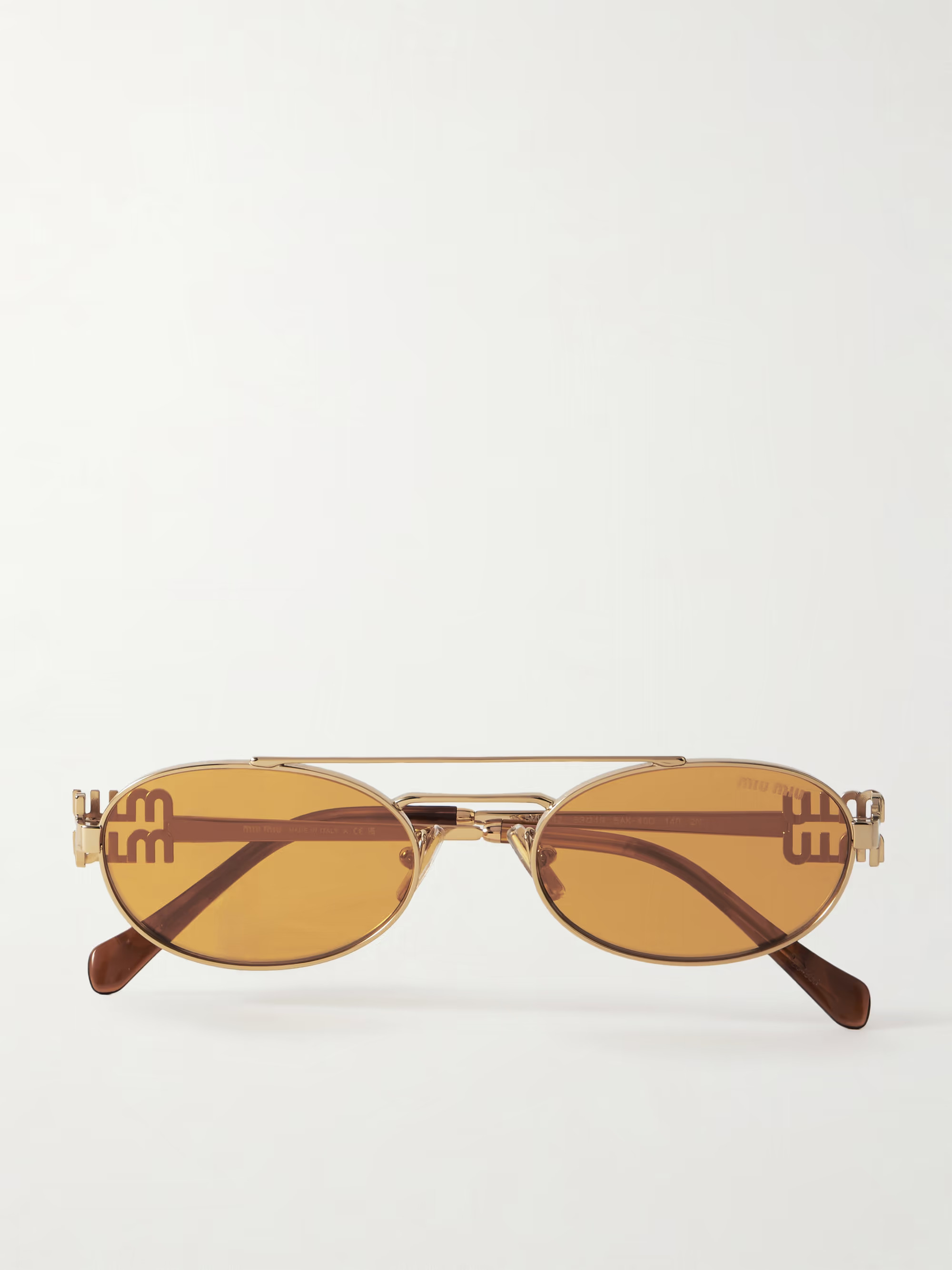 Oval-frame gold-tone sunglasses | NET-A-PORTER (UK & EU)