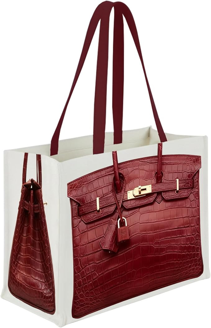 Chic Canvas Tote with Luxury-Inspired Print – Funny Gift Bag for Women, Stylish Holiday Present... | Amazon (US)