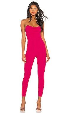 superdown Clarice Strapless Jumpsuit in Hot Pink from Revolve.com | Revolve Clothing (Global)