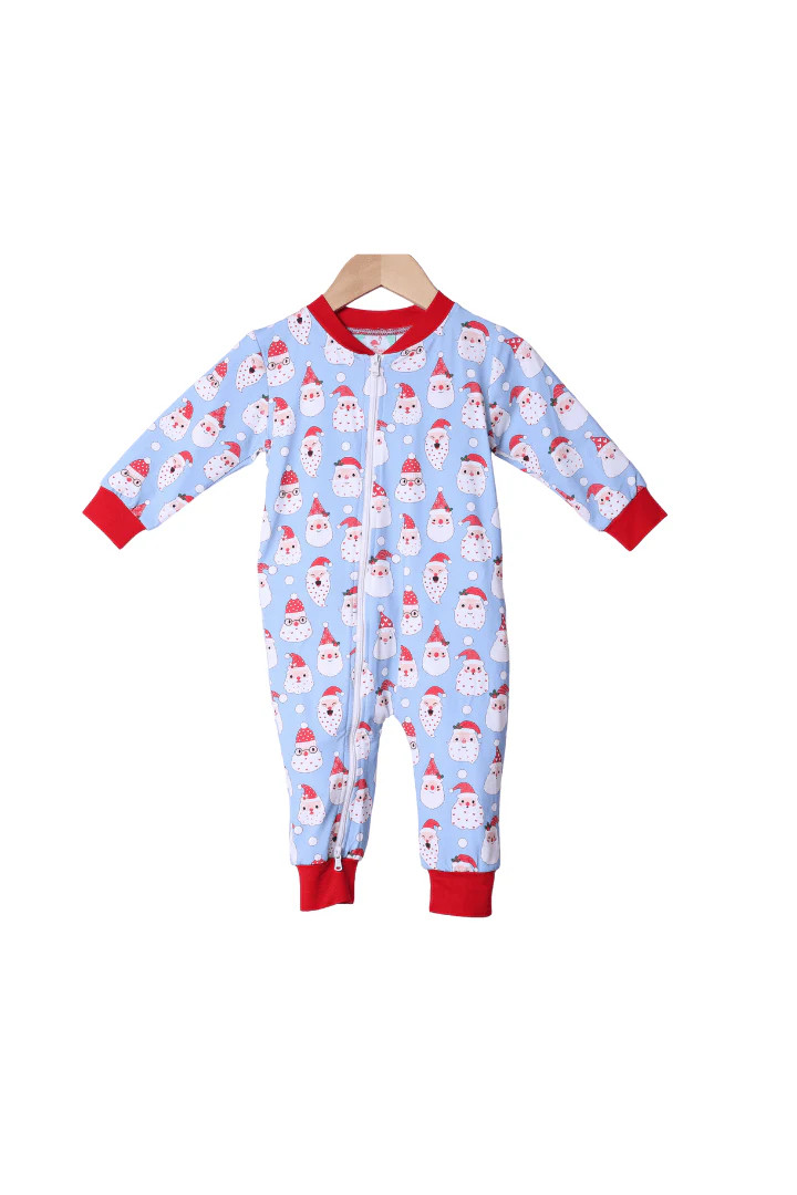 Smocked Blue Santa Zippys | The Smocked Flamingo