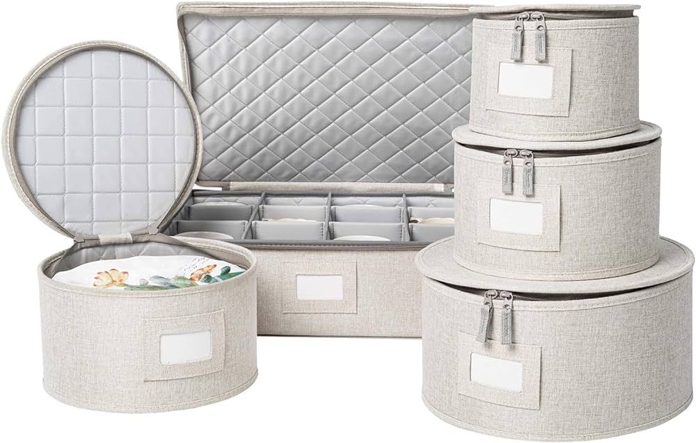 storageLAB China Storage Containers, Containers for Organizing, Hard Shell Case, Felt Plate Divid... | Amazon (US)