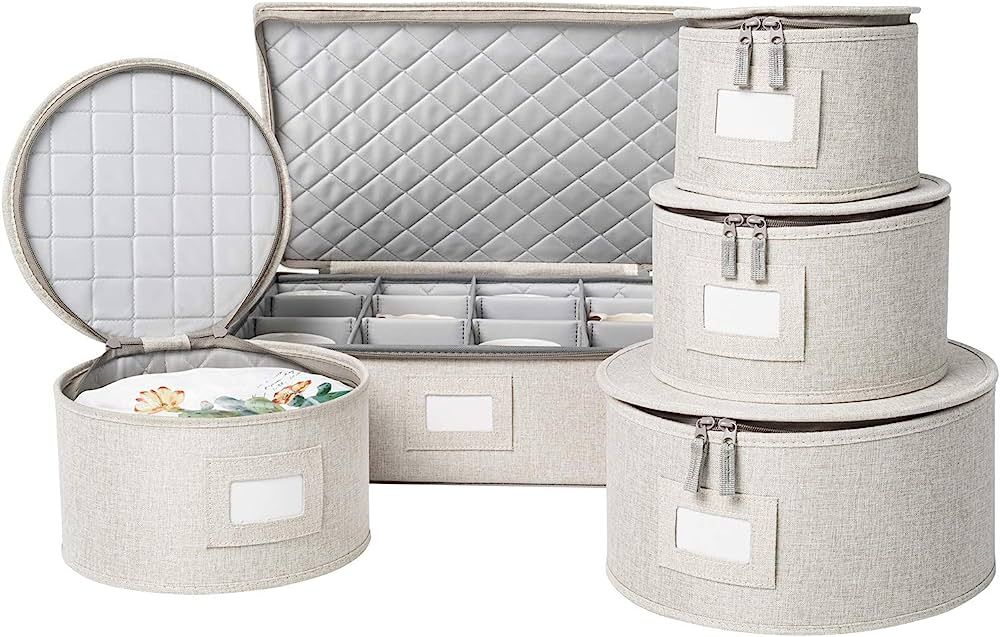 StorageLAB China Storage Set, Hard Shell and Stackable, for Dinnerware Storage and Transport, Pro... | Amazon (US)