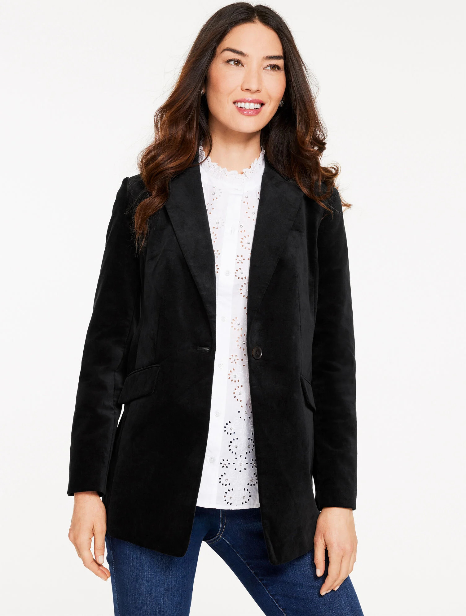 Modern Velveteen Blazer | Talbots