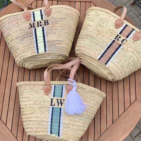 Personalised Basket Bag PRE-ORDER  Handmade Moroccan Straw - Etsy UK | Etsy (UK)