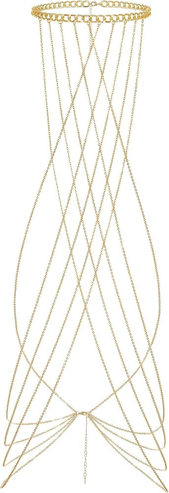 Harness Body Chain Sexy Layered Tassel Belly Waist Chain Necklace Boho Hot Bikini Nightclub Party... | Amazon (US)