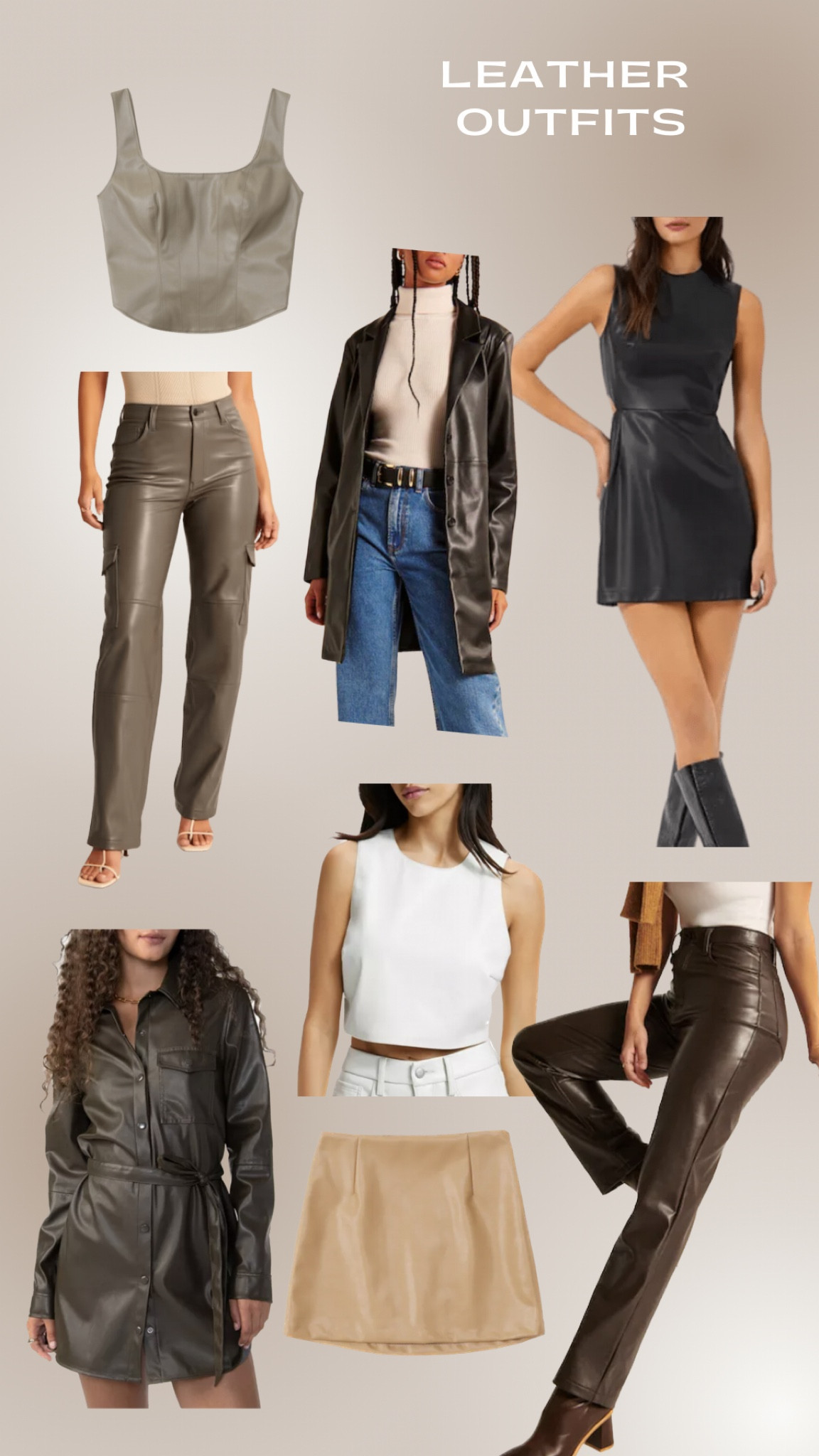 Leather outfits, leather pants, leather jacket, leather skirt, leather shirt and leather dress

#LTKunder100 #LTKstyletip #LTKsalealert