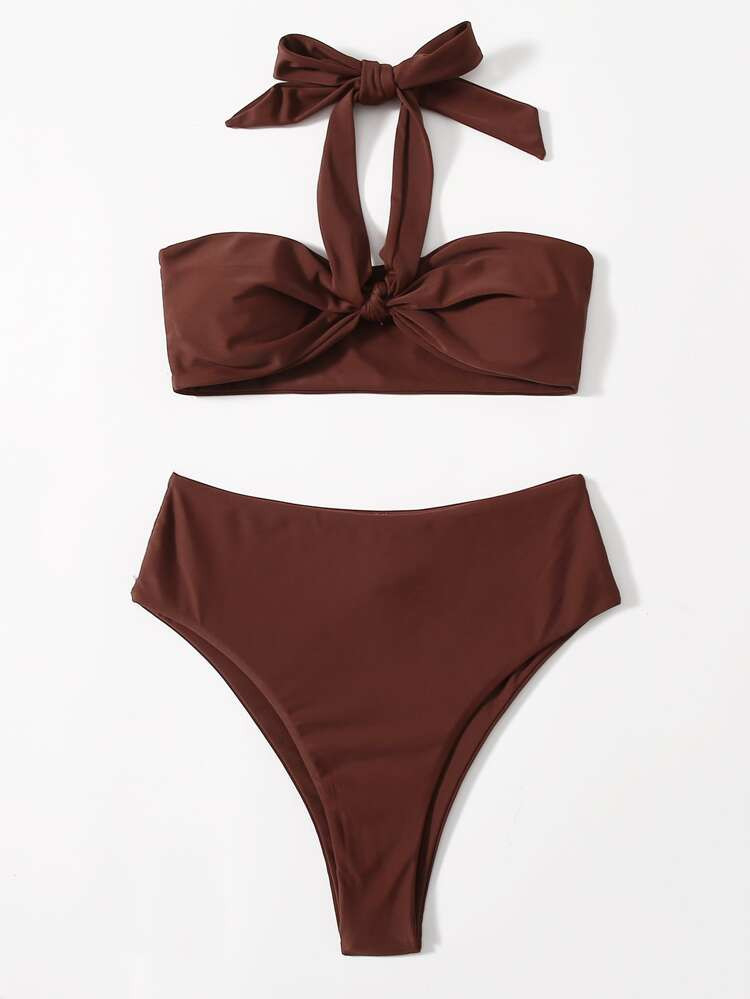Halter High Waisted Bikini Swimsuit | SHEIN