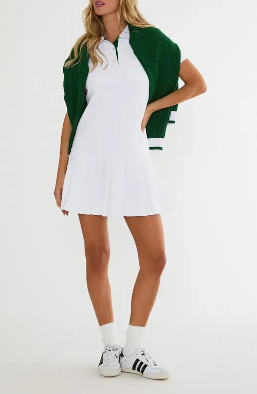 Beach Riot Minette Pleated Minidress in Putting White at Nordstrom, Size Medium | Nordstrom
