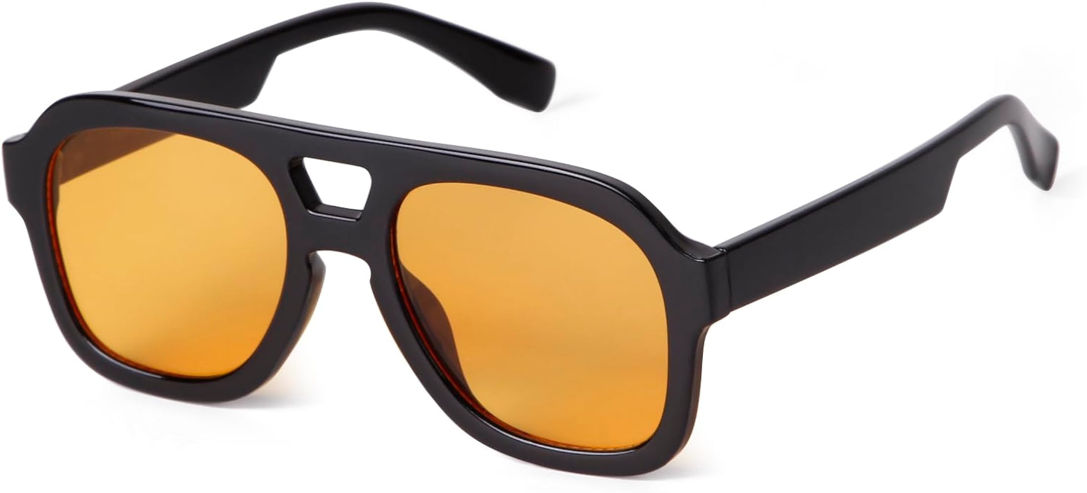 JUDOO Retro 70s Square Flat Aviator Sunglasses for Women Men Trendy Rectangle Double Bridge Geome... | Amazon (US)