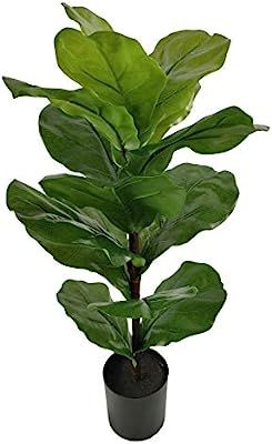 WANGYANG Artificial Fiddle Leaf Fig Tree Small Faux Ficus Lyrata for Home Decor, 28 inches Tall, ... | Amazon (US)