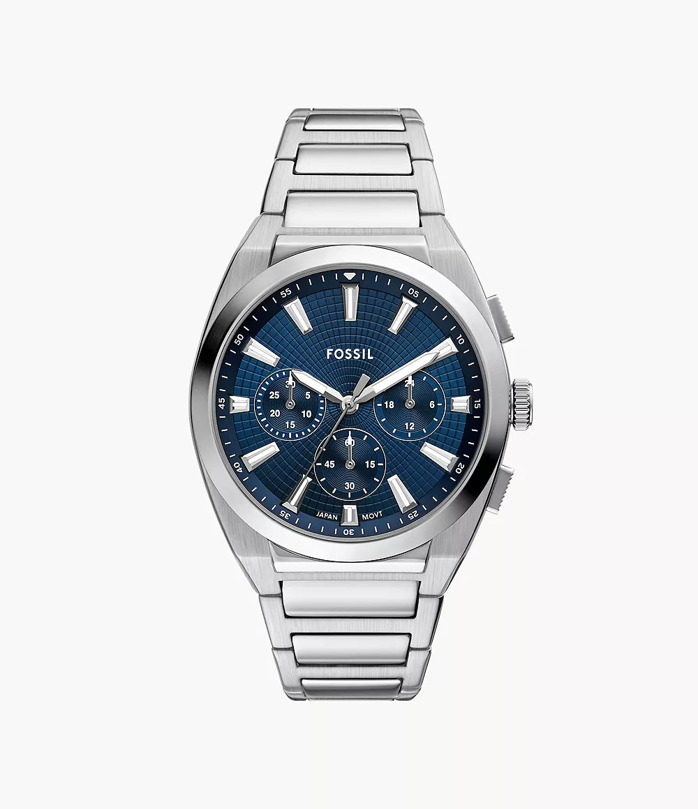 Everett Chronograph Stainless Steel Watch | Fossil (US)