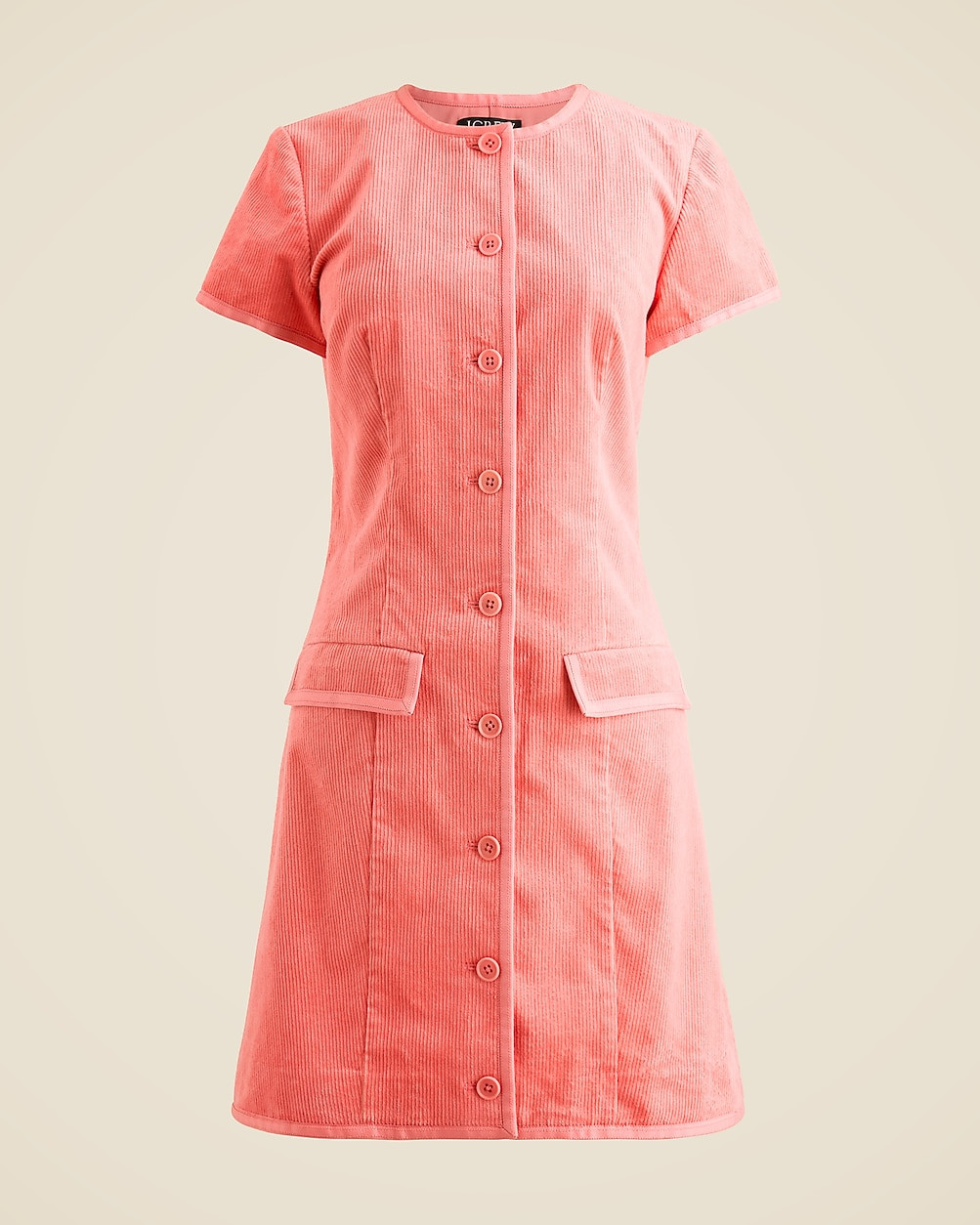 Parc collarless dress in stretch corduroy | J. Crew US