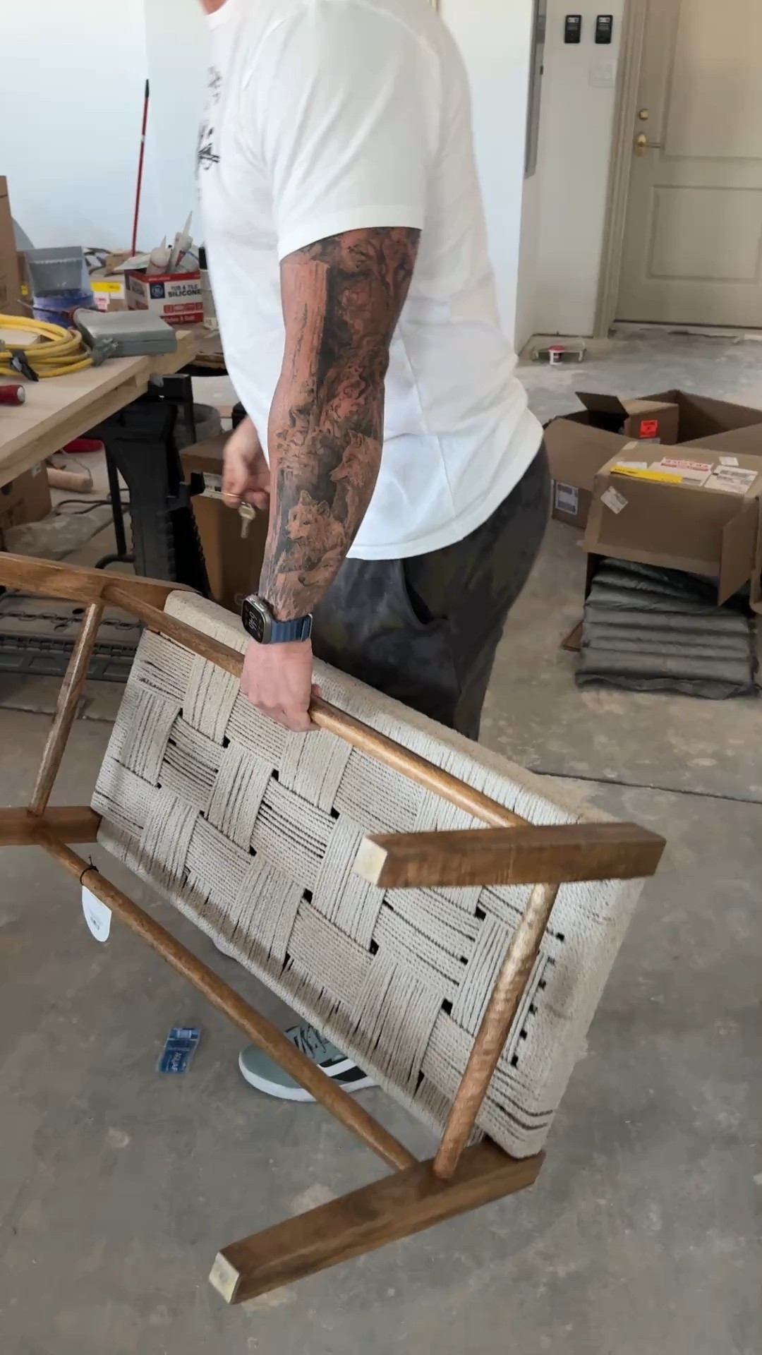 Cute woven bench for my mudroom. #targetfind #mudroom 