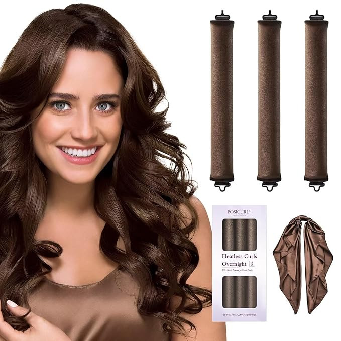 Heatless Hair Curler Overnight Curls-3 Pcs No Heat Curling Blowout Rod to Sleep In,Hair Rollers w... | Amazon (US)