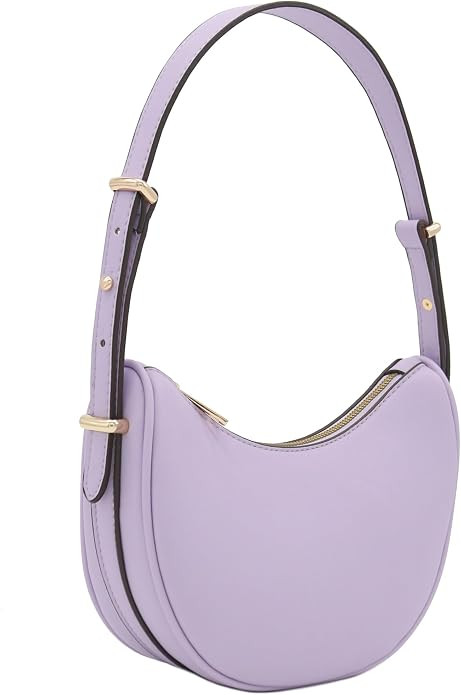 Small Crescent Smooth Faux Leather Underarm Shoulder Bag | Amazon (US)