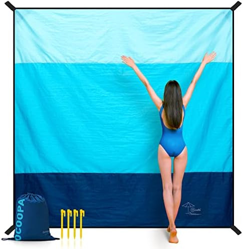 OCOOPA Diveblues Beach Blanket, Sand Free, Large Oversized Beach Blanket, Comfortable Parachute N... | Amazon (US)