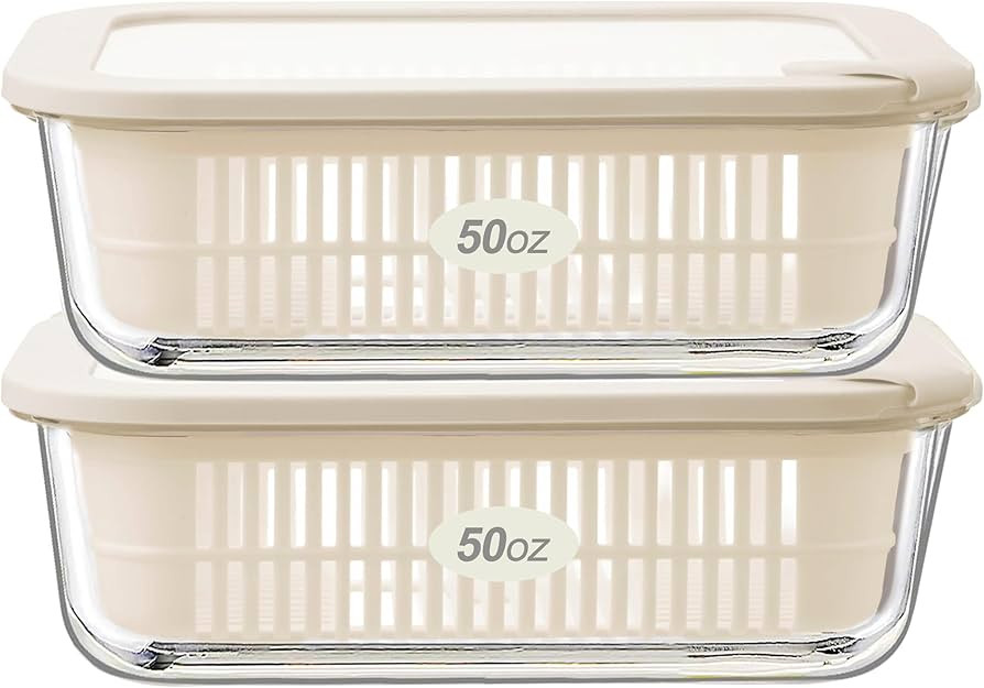 Urban Green Glass Food Storage Containers with Glass Lids, Microwave Safe Food Container Set, Ait... | Amazon (US)