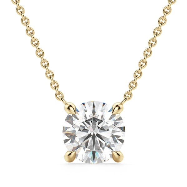 Round Cut Claw Prong Necklace | Diamond Nexus