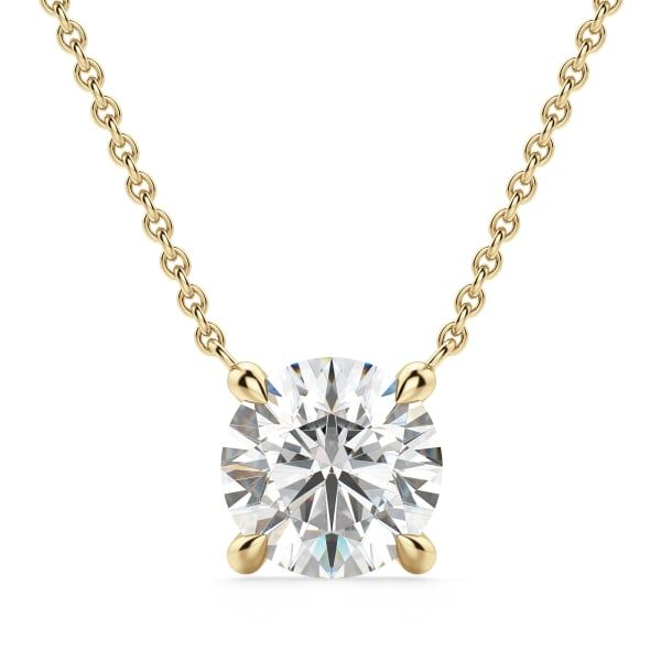 Round Cut Claw Prong Necklace | Diamond Nexus