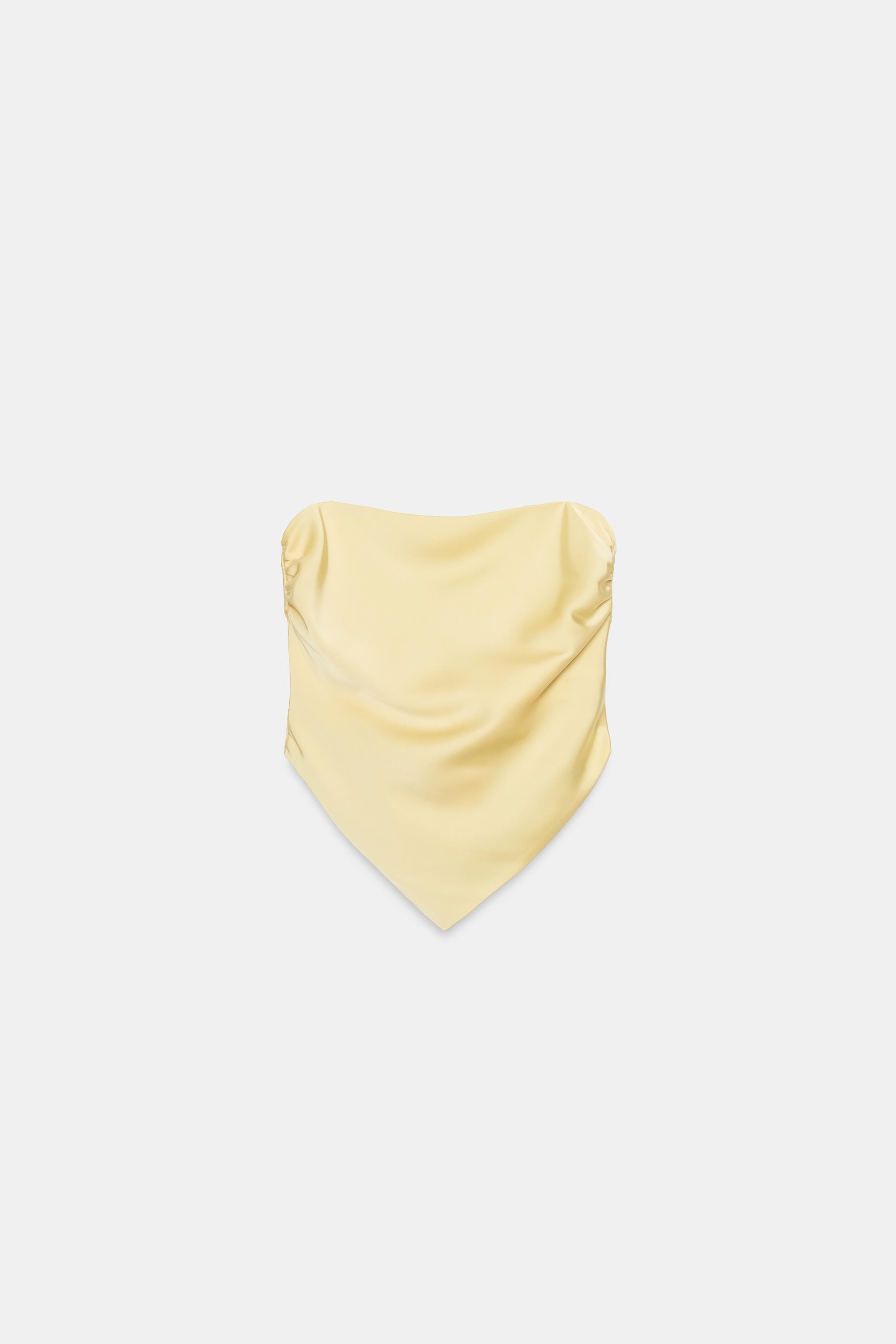 SATIN EFFECT TIE BANDEAU TOP | Zara Canada