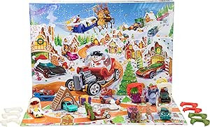 Hot Wheels Toy Cars & Playset, 2025 Advent Calendar with 10 Vehicles in 1:64 Scale, 10 Ornament C... | Amazon (US)