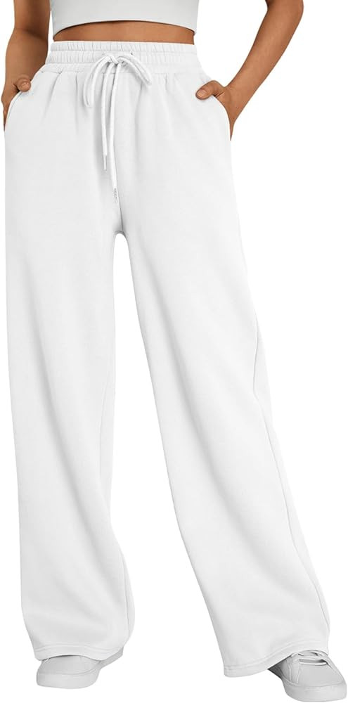 Trendy Queen Womens Wide Leg Fleece Lined Sweatpants Winter Baggy Lounge Travel Pants Fashion Out... | Amazon (US)