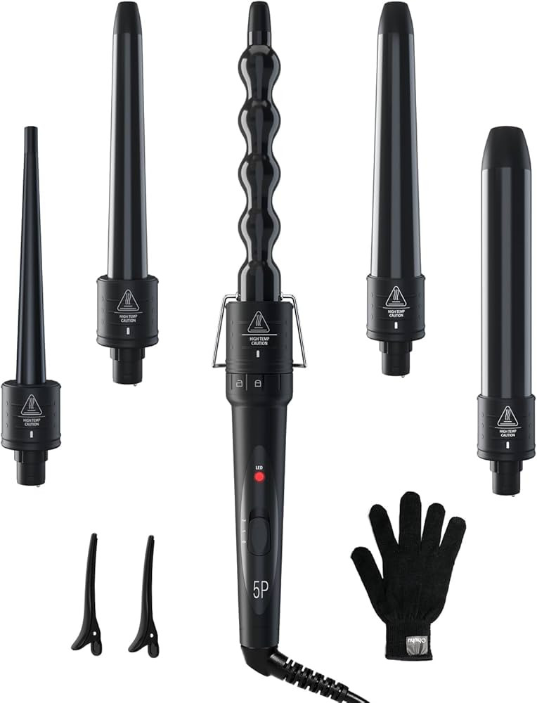5 in 1 Curling Iron Wand Set, Ohuhu Upgrade Curling Wand 5Pcs 0.35 to 1.25 Inch Interchangeable C... | Amazon (CA)