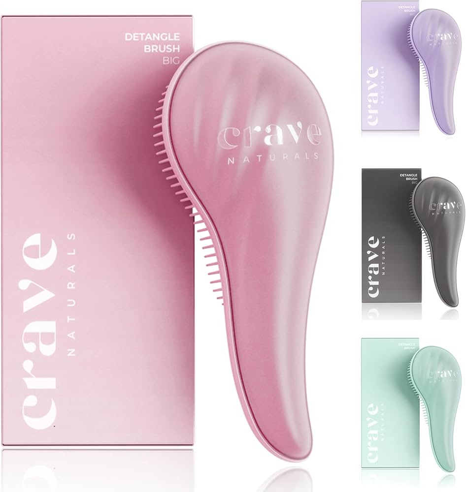 Crave Naturals Detangling Hair Brush Large Pink – Glide Thru Hair Detangler Brush for Women, Ki... | Amazon (US)