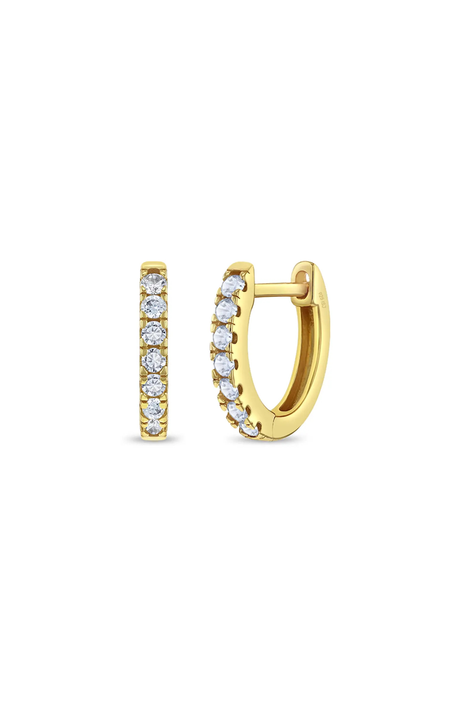 Small Multi Clear Cubic Zirconia Huggie Plated Earrings | Nordstrom