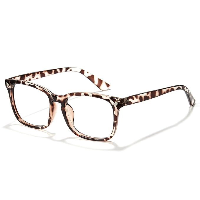 Amazon.com: Cyxus Leopard Blue Light Blocking Glasses Square Computer Eyewear Clear Lens Eyeglass... | Amazon (US)