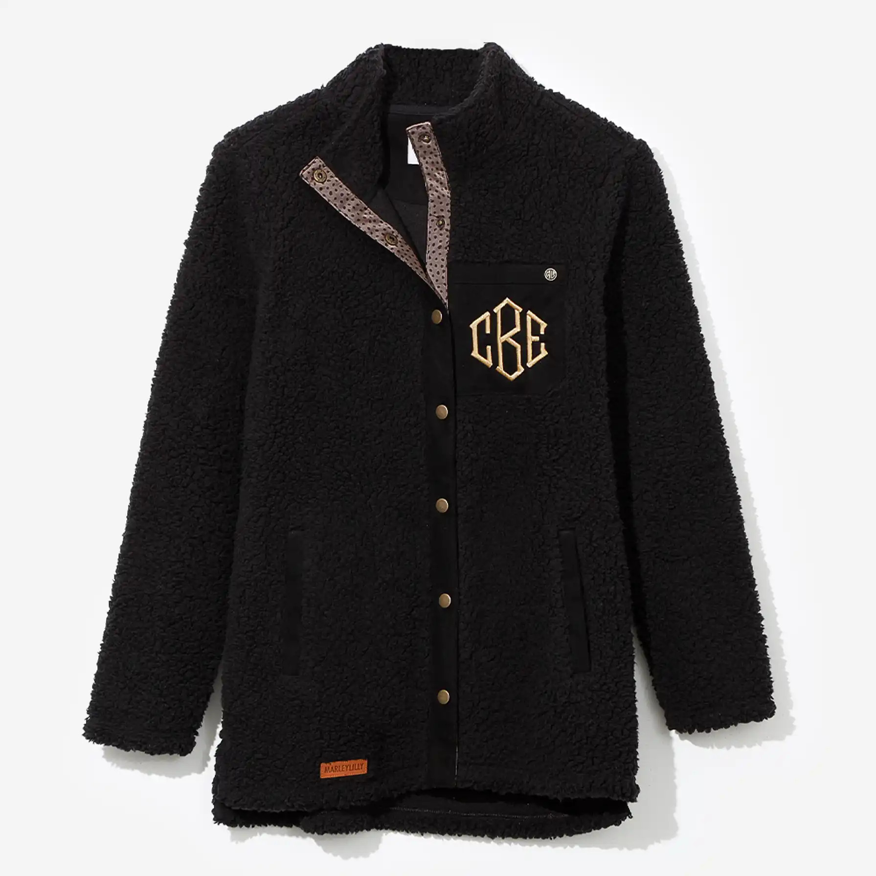 Monogrammed Sherpa Shacket | Marleylilly