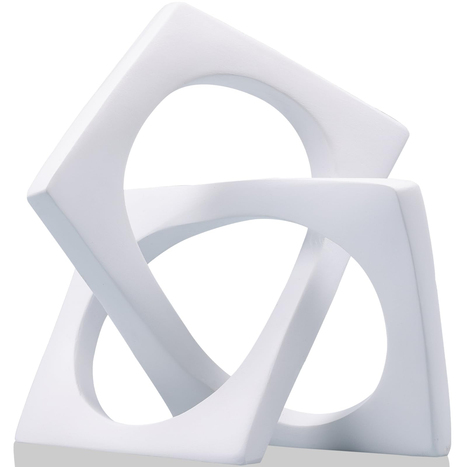 Modern Geometric Sculpture White Knot Statue Decor, Home Bookcase Centerpiece Jax Decorative, Tab... | Amazon (US)