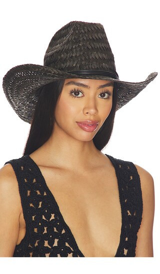 Brixton Houston Ii Straw Cowboy Hat in Black. - size S/M | Revolve Clothing (Global)