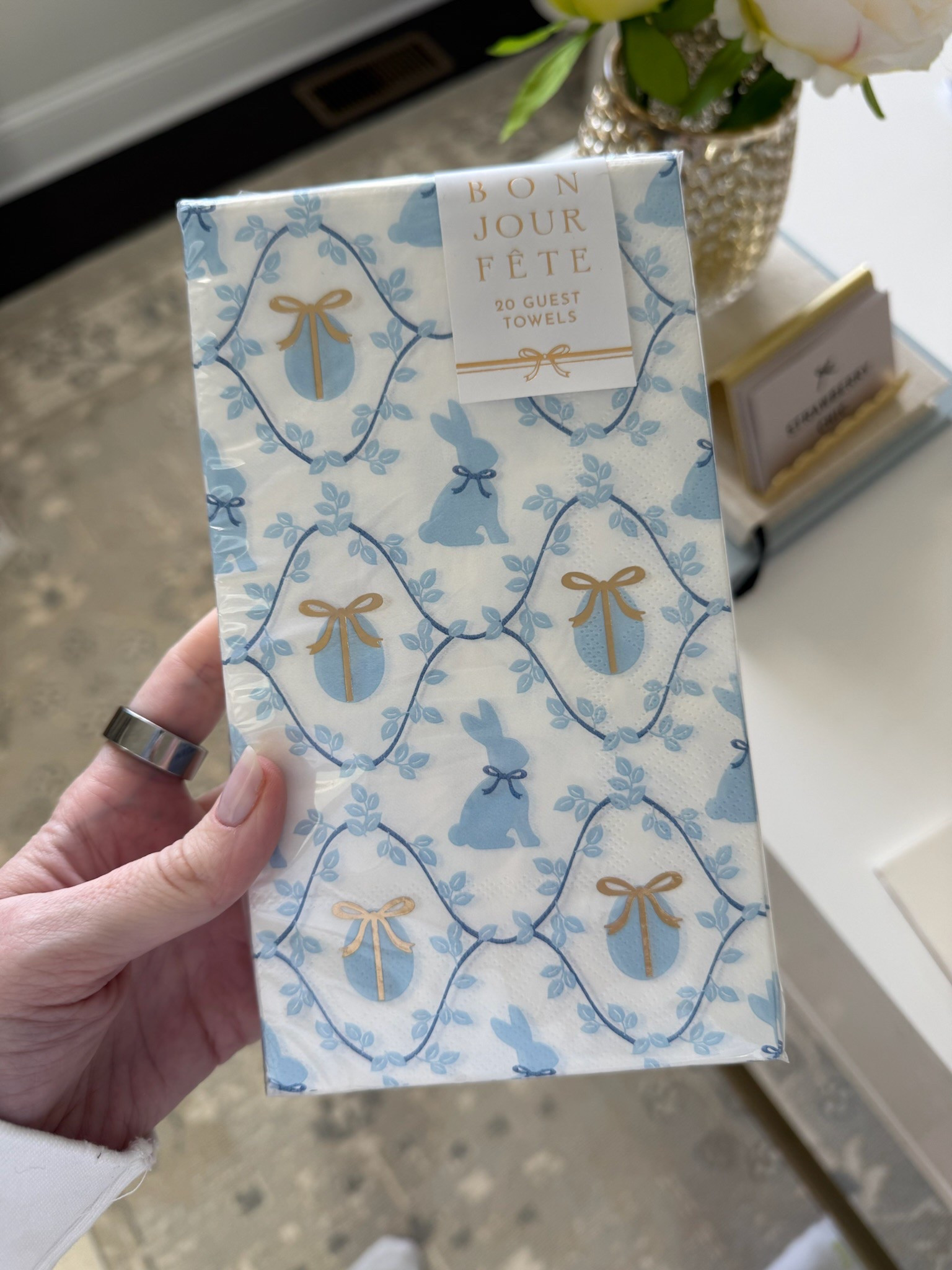 The cutest Easter towels for our guest bathroom! Home decor // easter decor // guest paper napkins 

#LTKFindsUnder50 #LTKHome #LTKSeasonal