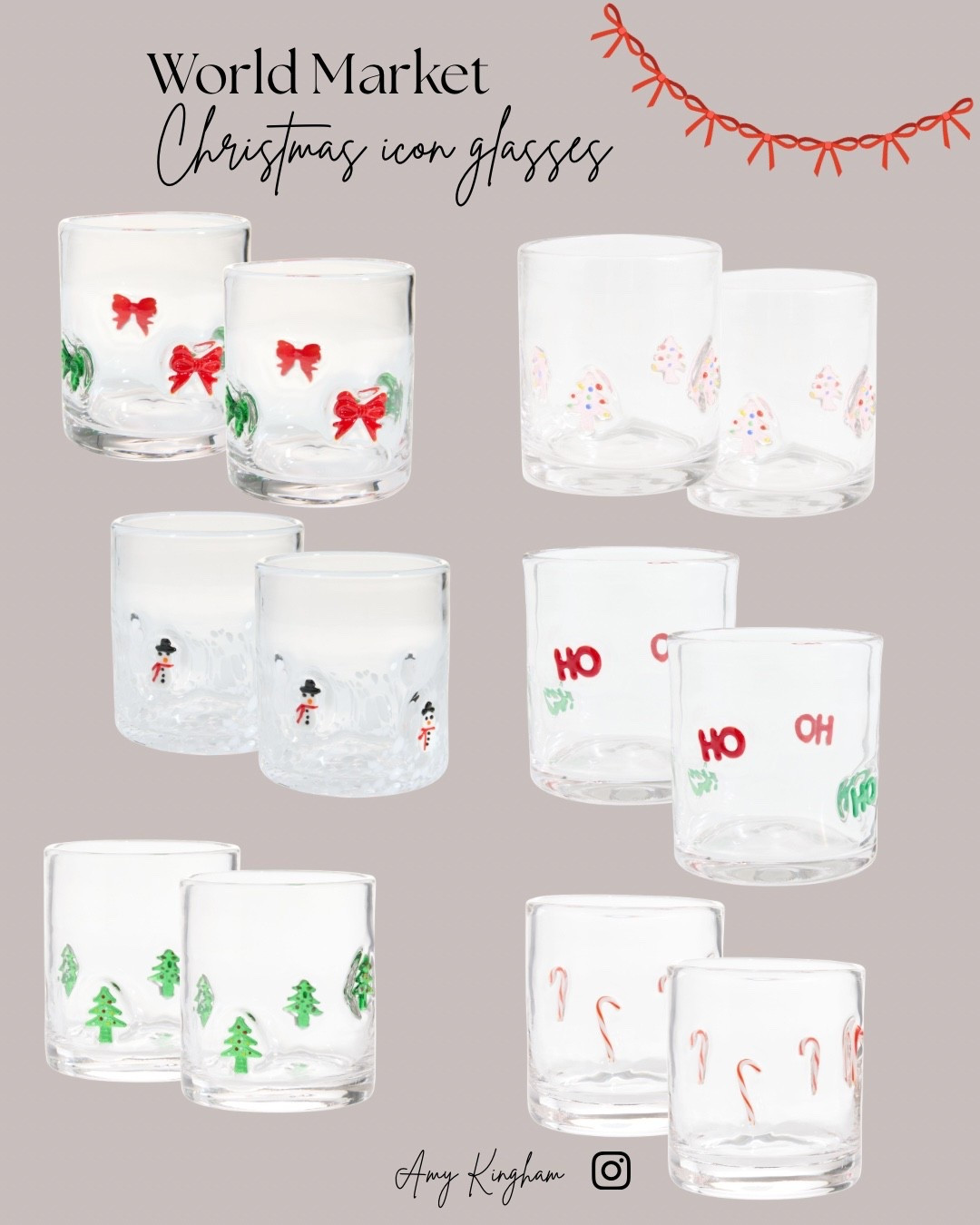 These Christmas icon glasses from World Market are giving all the cozy, nostalgic vibes 🤎🎄
Affordable, adorable, and the perfect touch for holiday hosting. 

 

#LTKHoliday #LTKSeasonal #LTKHome