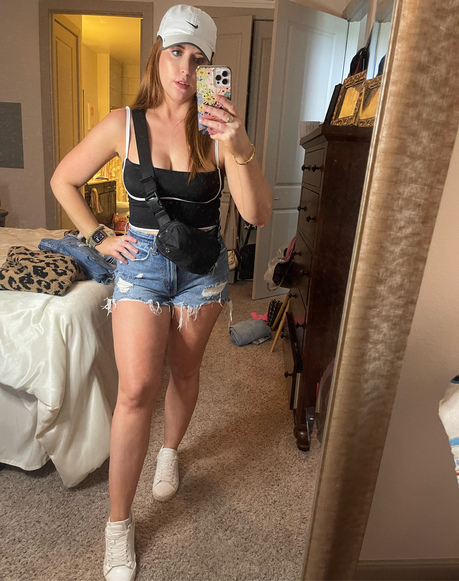 Wearing a medium in top-should’ve gotten a large. Shorts wearing a 27/4 in medium destroy wash & they’re on sale!❤️

#LTKstyletip #LTKunder100 #LTKsalealert