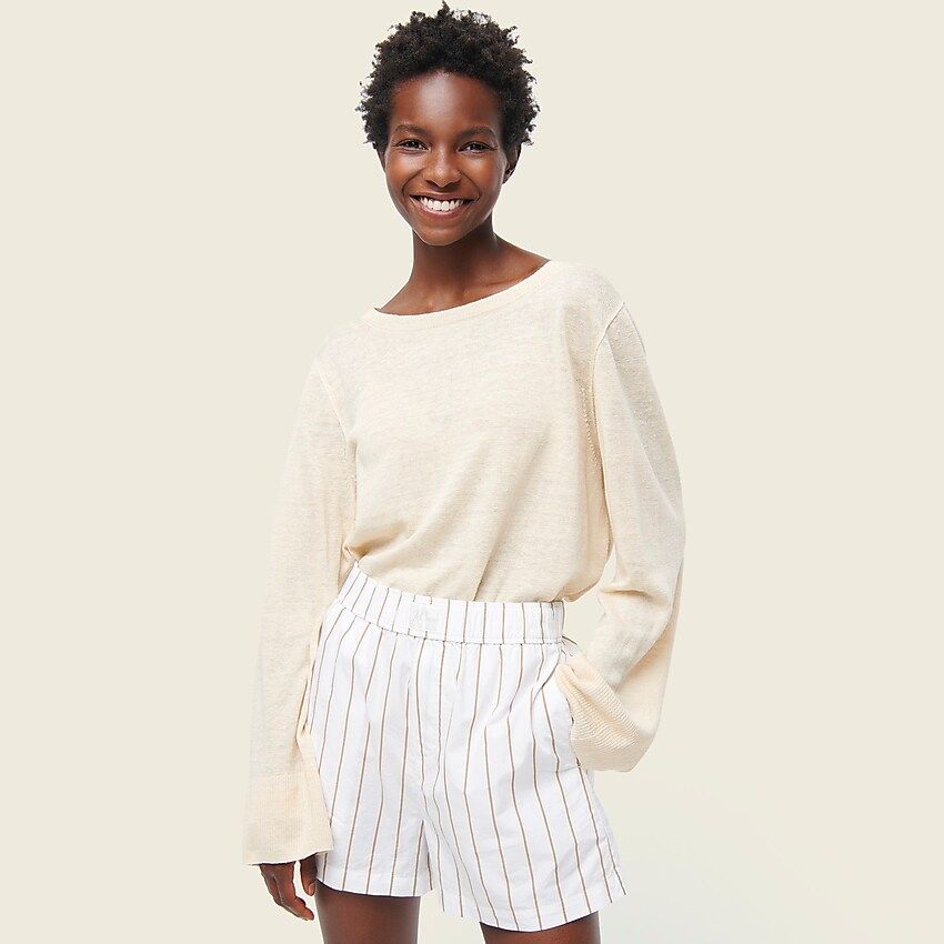 Relaxed-fit linen crewneck sweater | J.Crew US
