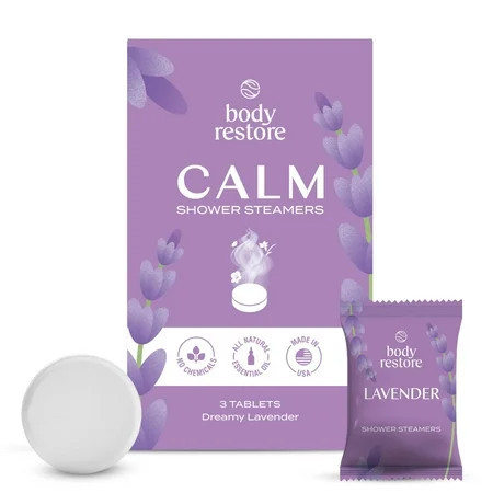 Body Restore 3 Count Aromatherapy Shower Steamers Essential Oils Lavender | Walmart (US)
