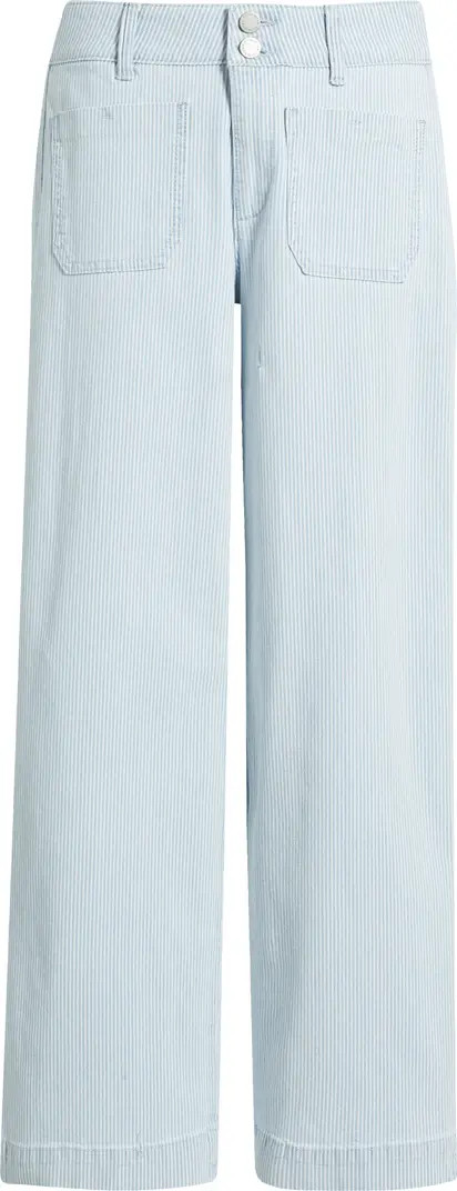 Wit & Wisdom Emma Stripe Patch Pocket High Waist Wide Leg Jeans | Nordstrom | Nordstrom