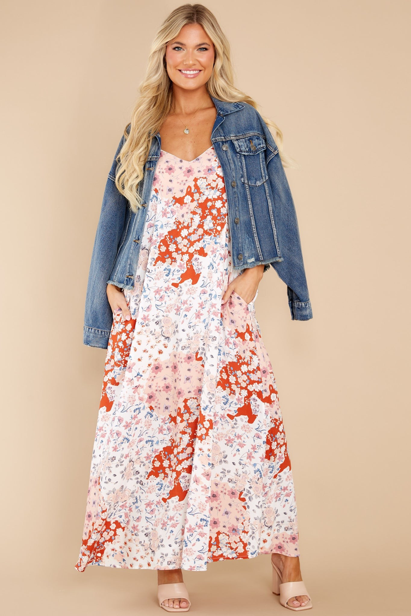 Pursue Your Passion Ivory Multi Floral Print Maxi Dress | Red Dress 