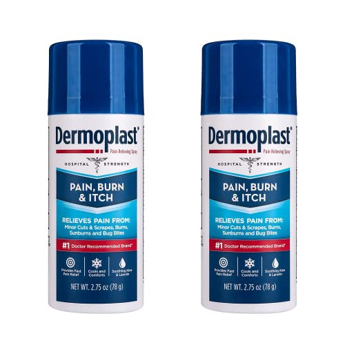 Dermoplast Pain, Burn & Itch Relief Spray for Minor Cuts, Burns and Bug Bites, 2.75 Oz, Pack of 2 (Packaging May Vary) | Amazon (US)