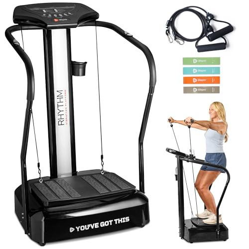 Lifepro Rhythm Vibration Plate Exercise Machine with Handles for Balance Support – Vibrating Plate for Lymphatic Drainage, Circulation & Recovery, Heart Rate Sensor, Phone Holder, 99 Speed Levels | Amazon (US)
