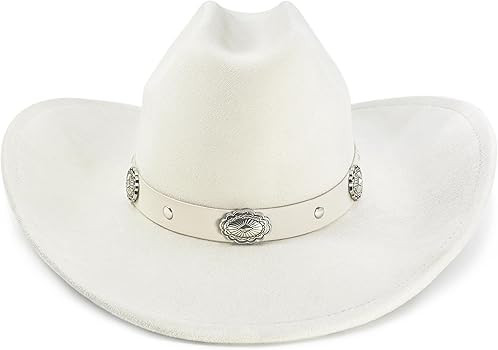 Cowboy Hat for Women and Men with Shapeable Wide Brim - Felt Cattleman Western Hats for Cowboys a... | Amazon (US)
