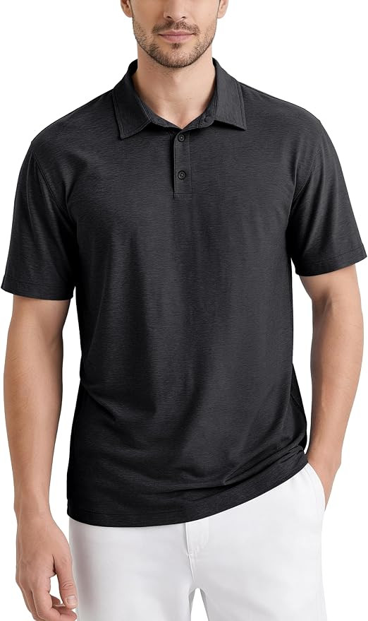 ODODOS Men's Performance Polo - odSTRATUM Tech Short Sleeve Golf T-Shirts Ultra Soft Moisture Wic... | Amazon (US)