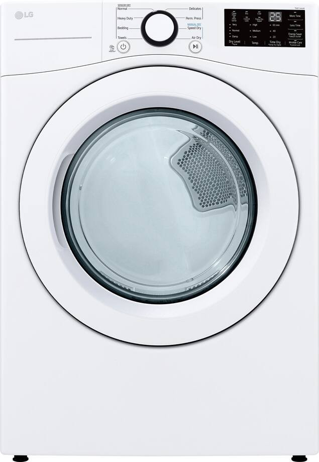 LG - 7.4 Cu. Ft. Smart Electric Dryer with Wrinkle Care - White | Best Buy U.S.