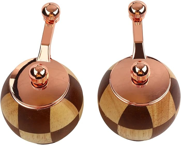 Checkerboard Hand-cranked Pepper Grinder, Kitchen Household Solid Wood Spice Jar, Black Pepper Gr... | Amazon (US)