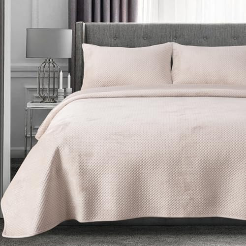 KASENTEX Plush Poly-Velvet Lavish Design Quilt Set with Brushed Microfiber - Luxurious Bedding So... | Amazon (US)