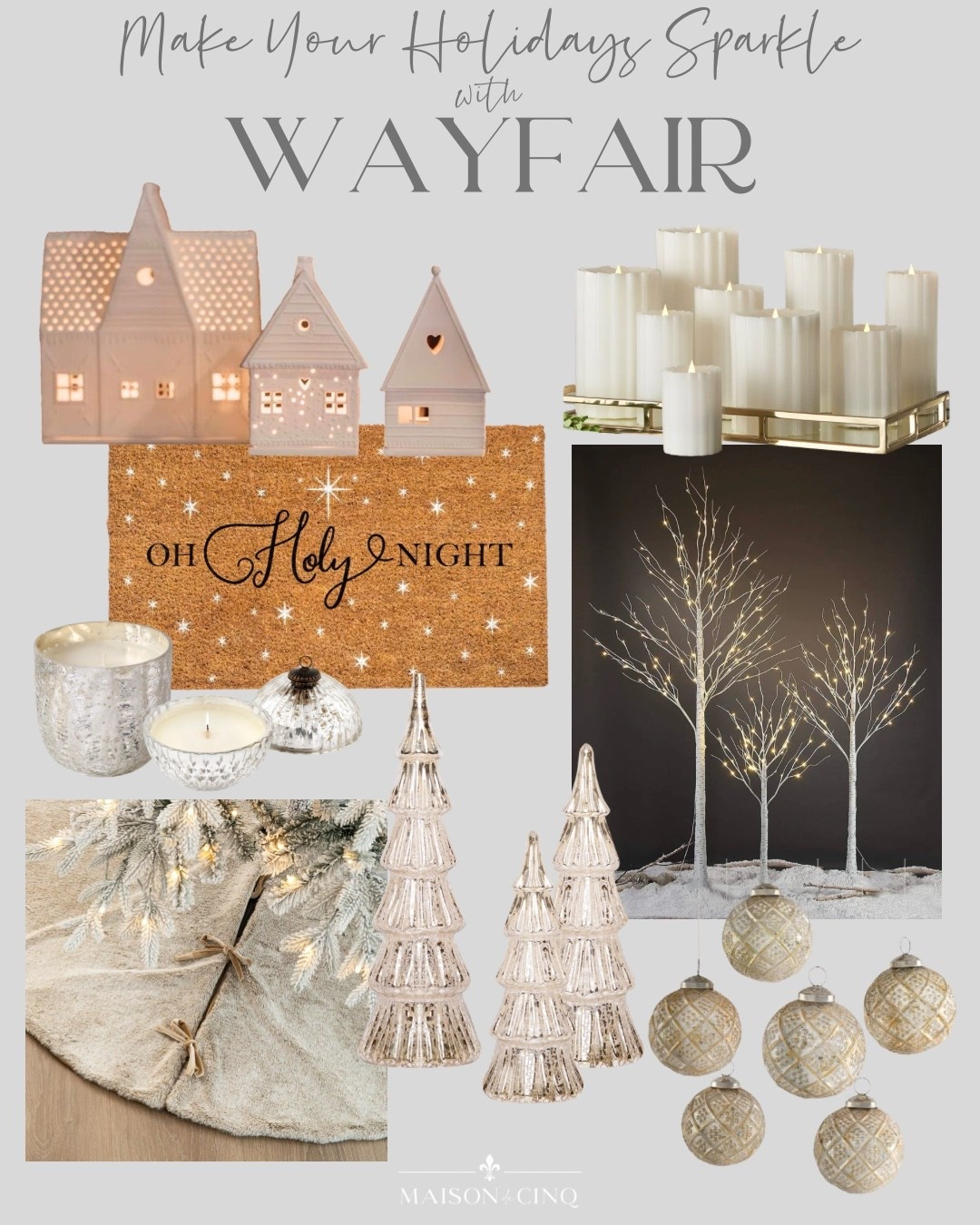 Make your holidays sparkle with these gorgeous finds from @Wayfair! Sparkly trees, my fave fluted candles, mercury glass trees and more!

#ad #wayfairpartner #wayfair 

Holiday decor, Christmas decor, holiday doormat, tree skirt, Christmas tree 

#LTKHome #LTKHoliday