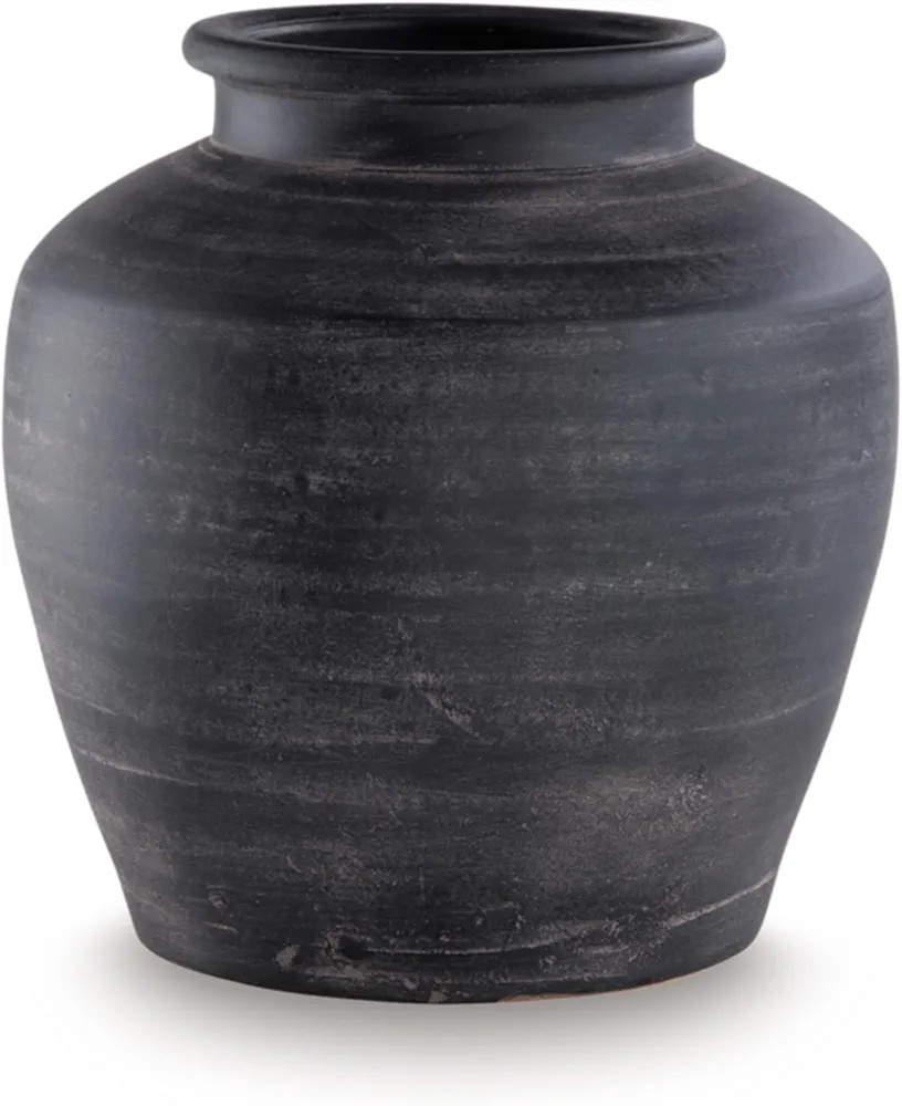 Signature Design by Ashley Meadie Casual Indoor Distressed Terra Cotta Vase with Wide Mouth, Blac... | Amazon (US)